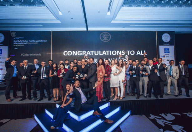 The winners assemble at the 2017 Caterer Middle East Awards.