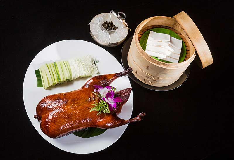 Hakkasan's Peking duck with caviar.