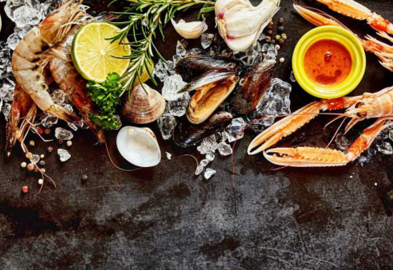 A selection of seafood.