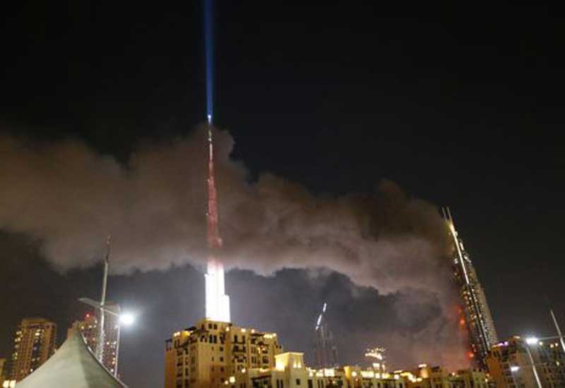 The 69-storey skyscraper was evacuated and the Dubai government's media office said the blaze was 90% under control by midnight.